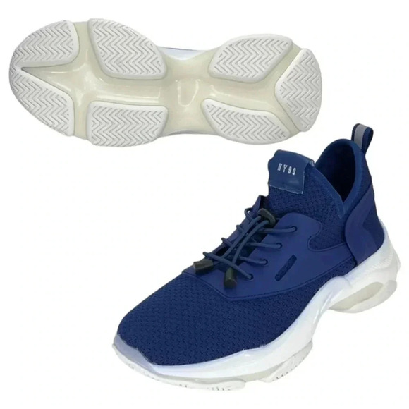 Steve Madden Impact Navy Mesh Mid Top Mens Fashion Sneakers Size 7.5M - Picture 10 of 12